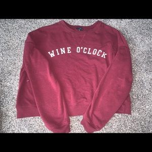 Cropped sweater wine o’clock